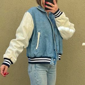 RVCA Varsity Letterman Bomber Jacket. Internal pockets  size M